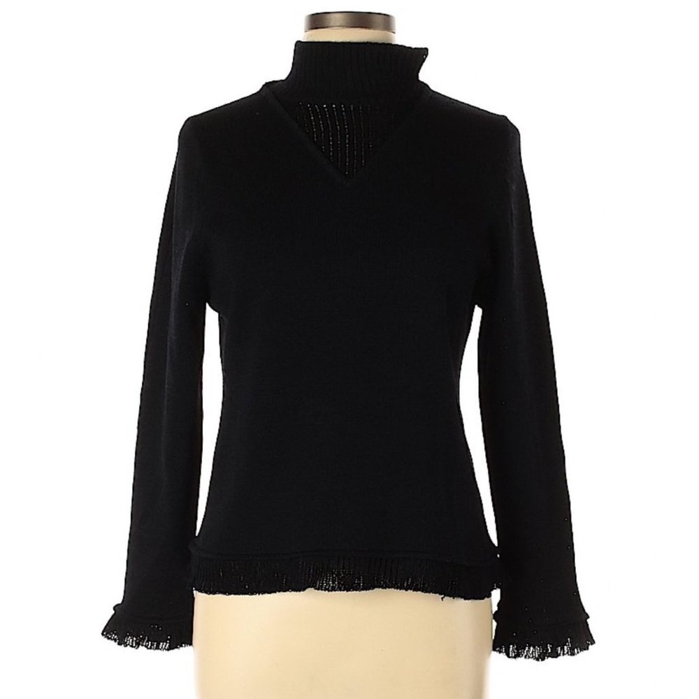 Baobei Black Wool Blend w/Lace Sweater